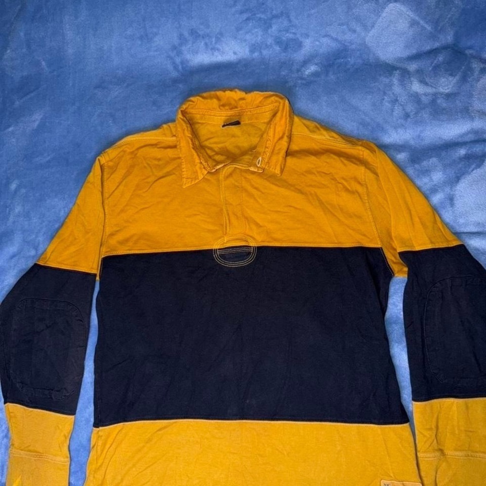 Navy and yellow‎ vintage nautica polo shirt men size m